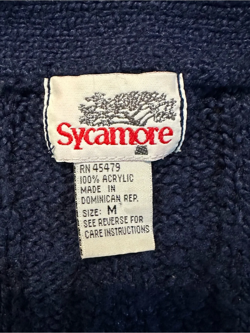 90’s navy blue grandpa core knit cardigan Sz M by Sycamore